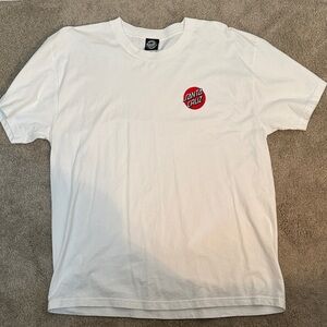 Santa Cruz Skateboards White Tee with Red Logo